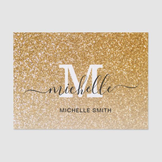 Meisjesachtig Vrouwelijk Chic Monogram Monogram Sc Tissuepapier (Voorkant)