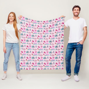 Meisjesachtig zomerse strand waterverf roze patroo fleece deken