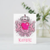 meisjesachtige chique hot roze jubileum monarchie  briefkaart (Staand voorkant)