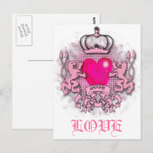 meisjesachtige chique hot roze jubileum monarchie  briefkaart (Voorkant / Achterkant)