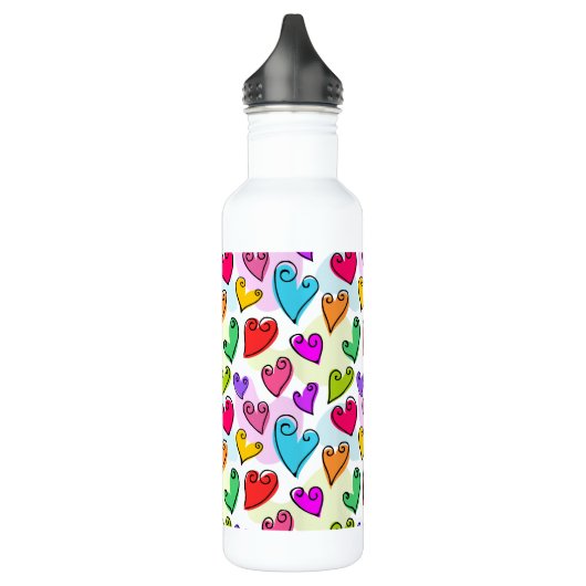 Meisjesachtige Felhartige Hartjes Schattige Romant Waterfles (Links)