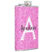 Meisjesachtige glamour roze glitters glans monogra heupfles (Rechts)