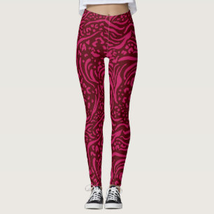 Meisjesachtige hete roze &maroon tijger dierprint leggings
