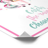 Meisjesachtige Inspirerende Roze Eenhoorn Vang de  Poster (Hoek)
