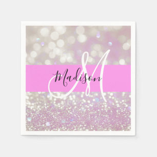 Meisjesachtige lila glans glitter glinstering mono servet