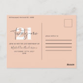 Meisjesachtige moderne perzik glitters typografie briefkaart (Achterkant)