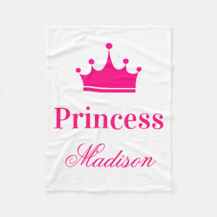Meisjesachtige mooie witte en hete roze prinsessen fleece deken