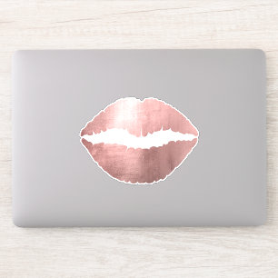 Meisjesachtige nep-roze gouden ombre-folie lippens sticker