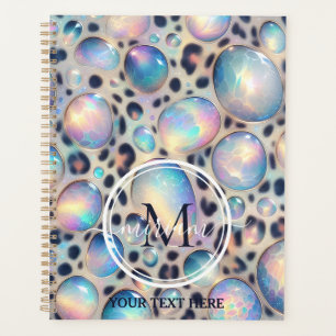 Meisjesachtige Opal Luipaardprint Kantoor School Planner