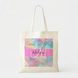 Meisjesachtige Regenboog Holografisch Iriserend Mo Tote Bag