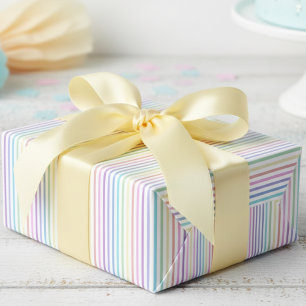 Meisjesachtige Regenboog Strepen Cadeaupapier