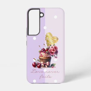 Meisjesachtige Religieuze Stip Cherry Bloemige Cup Samsung Galaxy Hoesje
