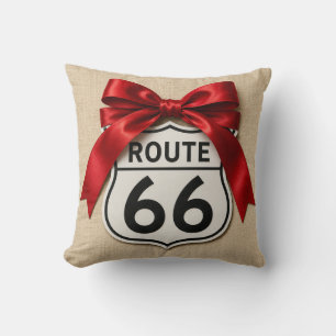 Meisjesachtige Route 66 Kussen Rode Lint Boog Esth