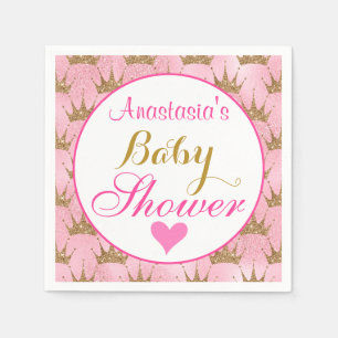 Meisjesachtige Roze en Gouden Glittershowers voor Servet