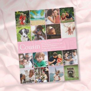 Meisjesachtige Roze Foto Collage Cool Neef Definit Fleece Deken