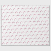 Meisjesachtige Roze Strik Cadeaupapier (Vlak)