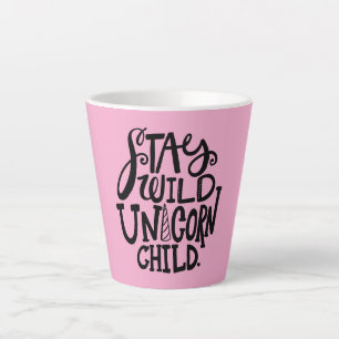 Meisjesachtige Roze Wilde Eenhoorn Latte Mok