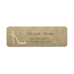 Meisjesachtige stijlvolle Kraft, Confetti, Glitter Etiket