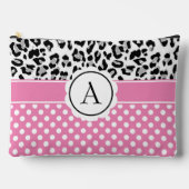 Meisjesachtige stippen en dierenprint monogram etui (Voorkant)
