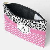 Meisjesachtige stippen en dierenprint monogram etui (Open)