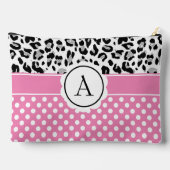 Meisjesachtige stippen en dierenprint monogram etui (Achterkant)