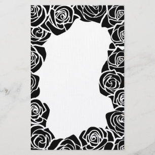 Meisjesachtige vintage zwarte rozen briefpapier