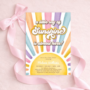 Meisjesachtige zonnestraal meisje baby shower kaart