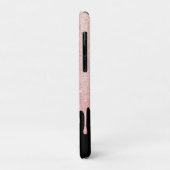 Meisjesachtige zwarte roze gouden glinsterende dru Case-Mate iPhone case (Achterkant/links)