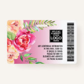 Meisjesarbeider Foto ID roze Badge (Achterkant)