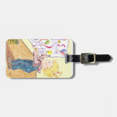 Meisjesartiest kind gepersonaliseerd bagagelabel (Voorkant horizontaal)