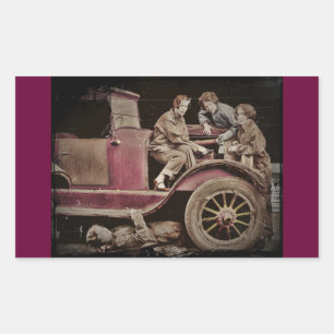 Meisjesautomatische mechanica van 1920 rechthoekige sticker