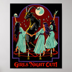 Meisjesavond Heksen Retro Vintage Grappig Volwasse Poster