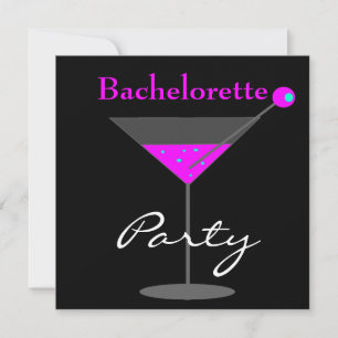 Meisjesavond Paars Roze Zwart Martini Kaart