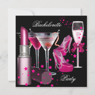 Meisjesavond Roze Champagne Dranken Kaart