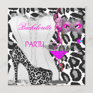 Meisjesavond Wit Corset Roze Luipaard Kaart
