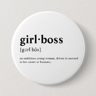 Meisjesbaas - Woordwoordenboek Ronde Button 7,6 Cm