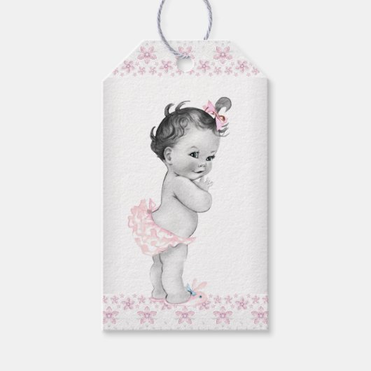 MeisjesBaby shower Cadeaulabel (Voorkant)