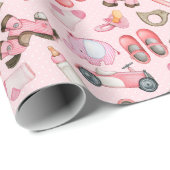 MeisjesBaby shower Cadeaupapier (Rol Hoek)