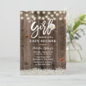 MeisjesBaby shower Rustic Daisy Baby's Kaart (Staand voorkant)