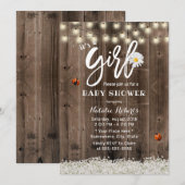 MeisjesBaby shower Rustic Daisy Baby's Kaart (Voorkant / Achterkant)