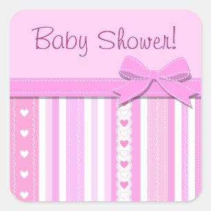 MeisjesBaby shower Vierkante Sticker