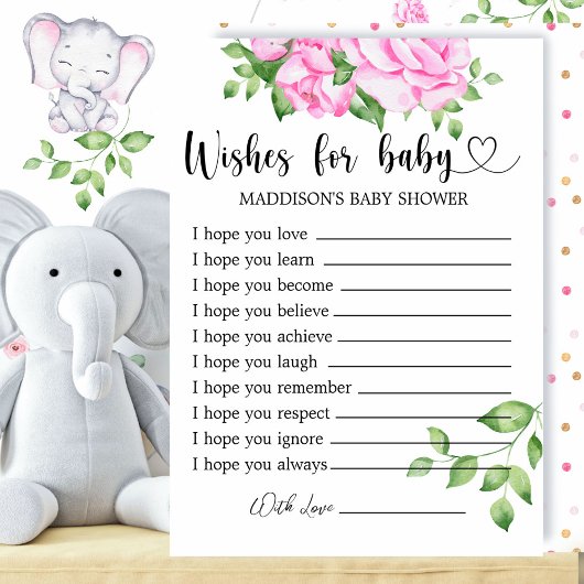 MeisjesBaby shower wenst Baby Kaart