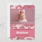 Meisjesbaptisme in roze en bruin met foto kaart (Voorkant)