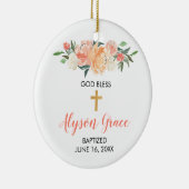 Meisjesbaptisme perzik witte griep keramisch ornament (Rechts)