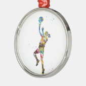 Meisjesbasketbalspeler Metalen Ornament (Links)