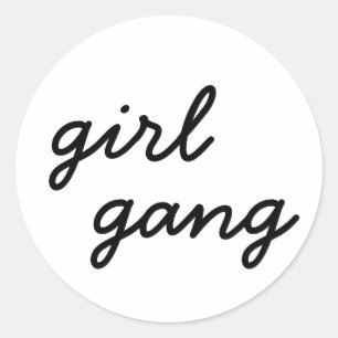 meisjesbende schattig modern feministisch meisjesk ronde sticker
