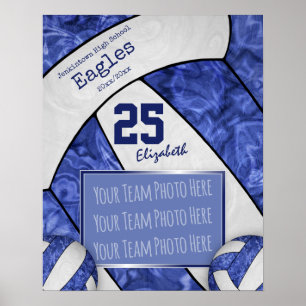 meisjesblauw witvolleybalplofoto poster