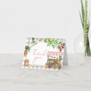 Meisjesboeren verkopen lokaal geteeld Baby shower Bedankkaart