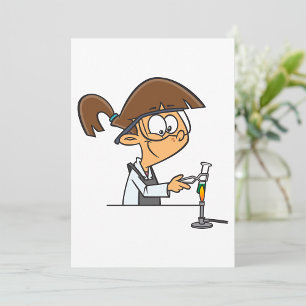Meisjeschemicus die wetenschappelijk experiment ui kaart