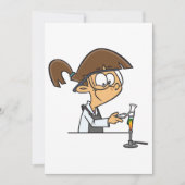 Meisjeschemicus die wetenschappelijk experiment ui kaart (Voorkant)